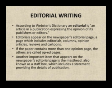 how to write an editorial article